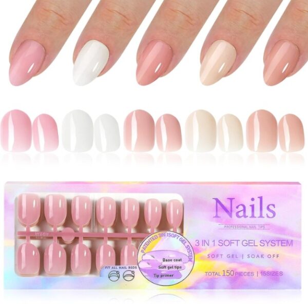 Tips Soft Gel Colores, 150 piezas – Varieties E&M