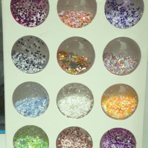 Pack de 12 unid Glitter uñas.