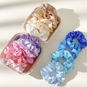 Scrunchie colero de saten, gomas de cabello