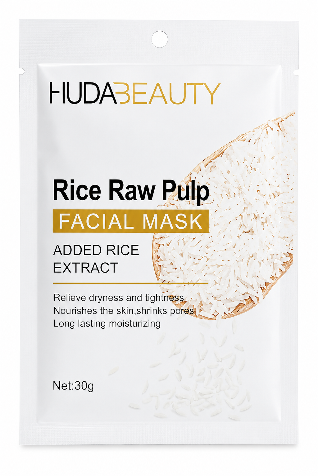Mascarilla Facial Hidratante Huda Beauty Rice Raw Pulp
