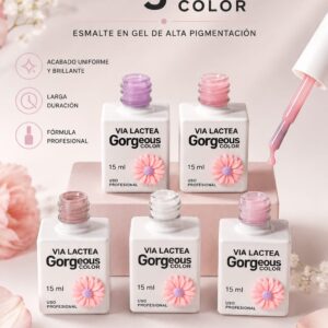 Esmaltes Semipermanente Gorgeous 15ml coleccion Via lactea