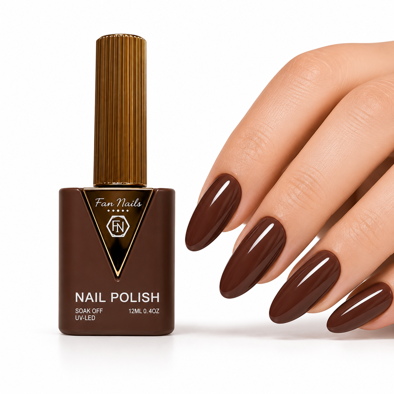 Kit de esmaltes Fan Nails en tonos marrones intensos, 6 unidades - Imagen 4