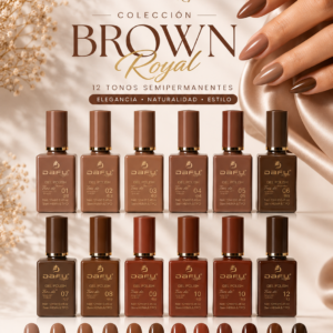 Esmalte Semipermanente Dafu 12ml, Coleccion Brown Royal