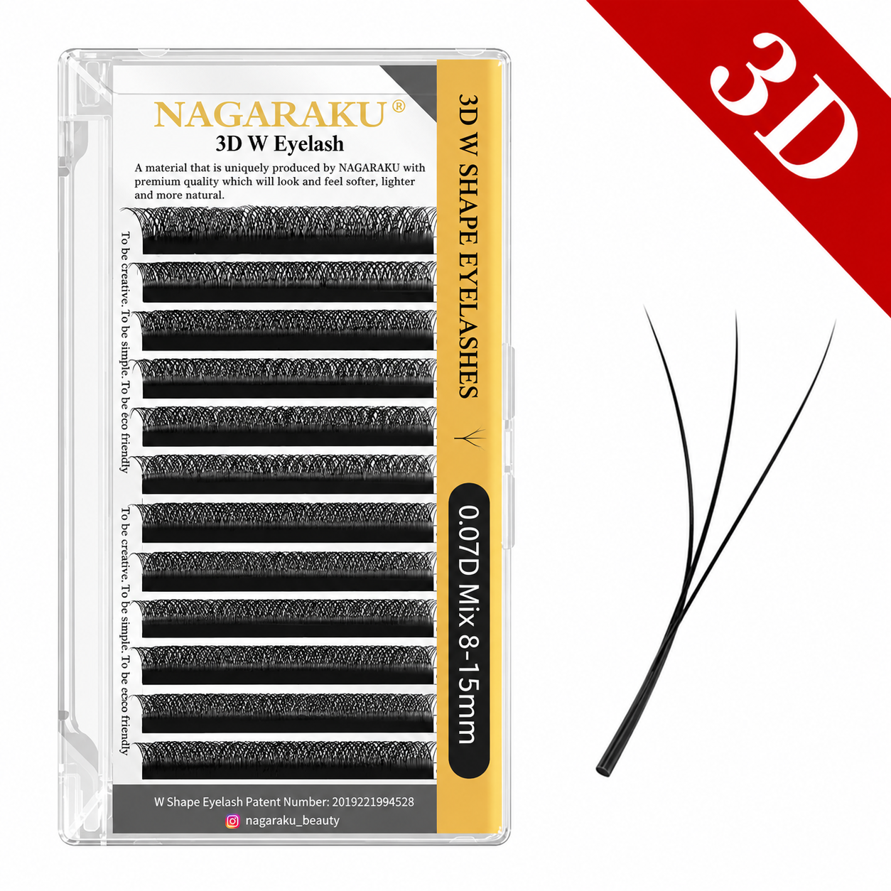 Pestañas Nagaraku Tecnologicas 3D W 0.07D Mix Negro